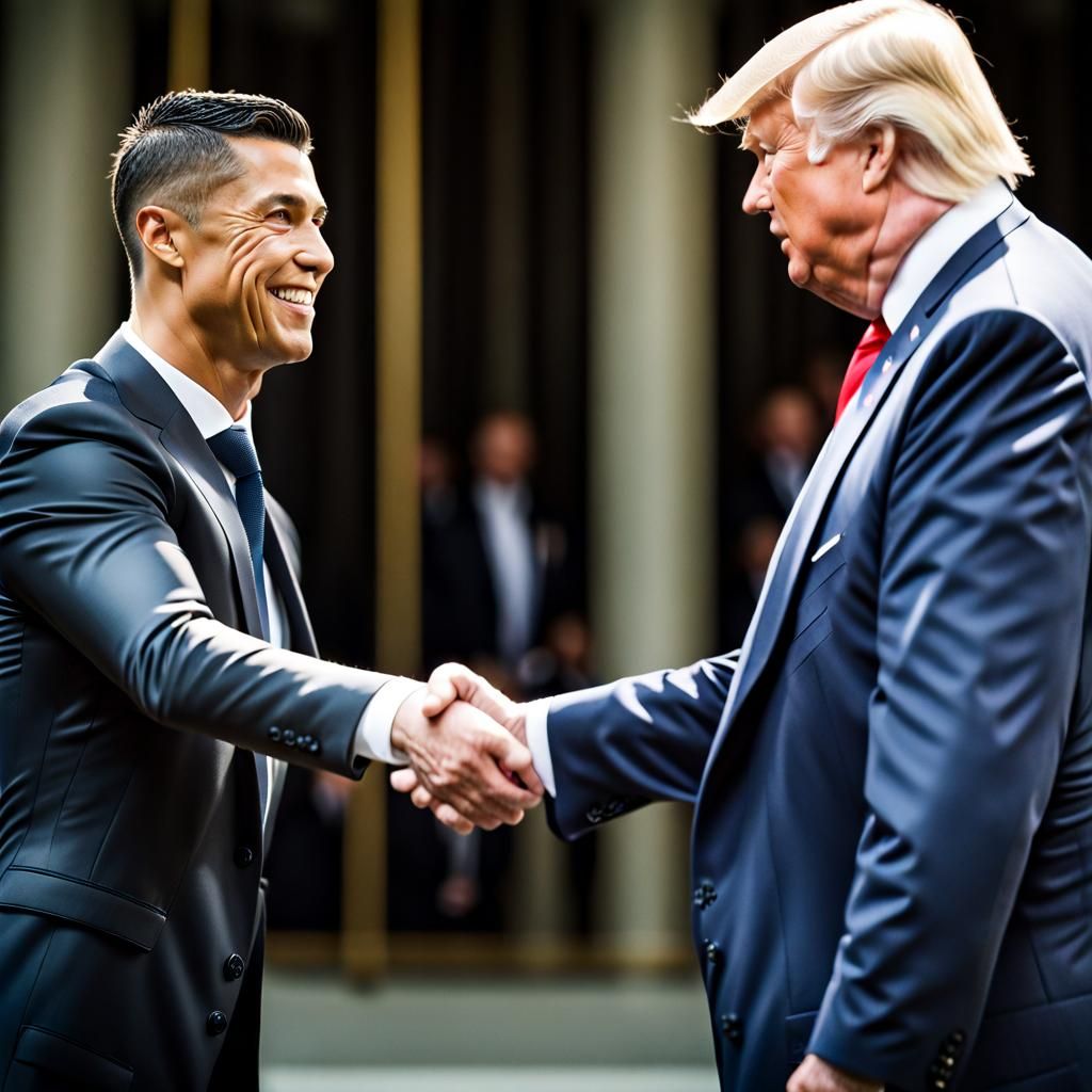 Ronaldo and Trump Handshake: Professional Photography