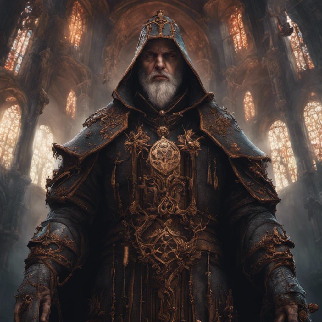 Detailed Matte Painting of Inquisition Priest