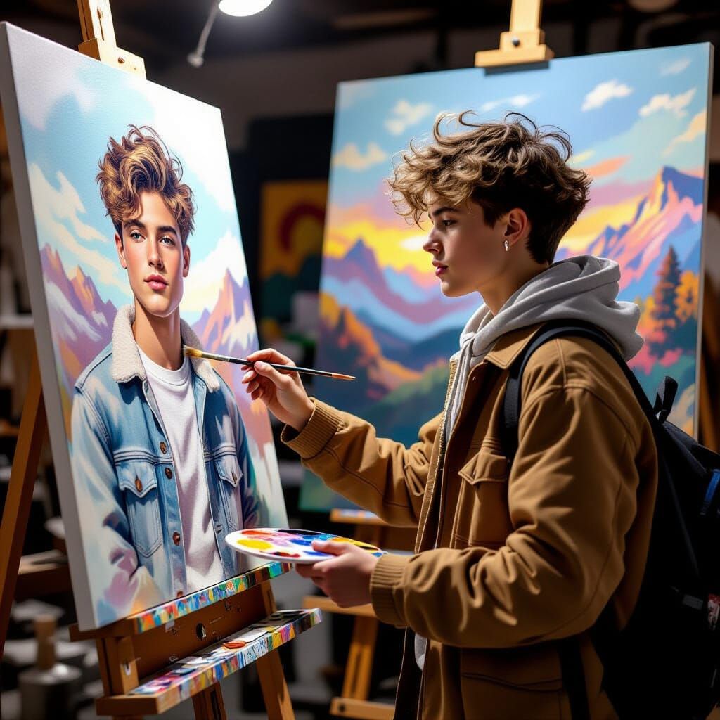 Student's Self-Portrait Reflects Ideal in Hyperrealism