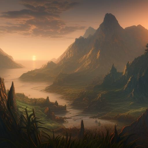 Fantastical California Matte Painting in Deep Color