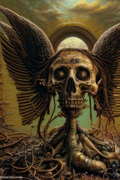 Fallen Angel Portrait in Detailed Fantasy Art