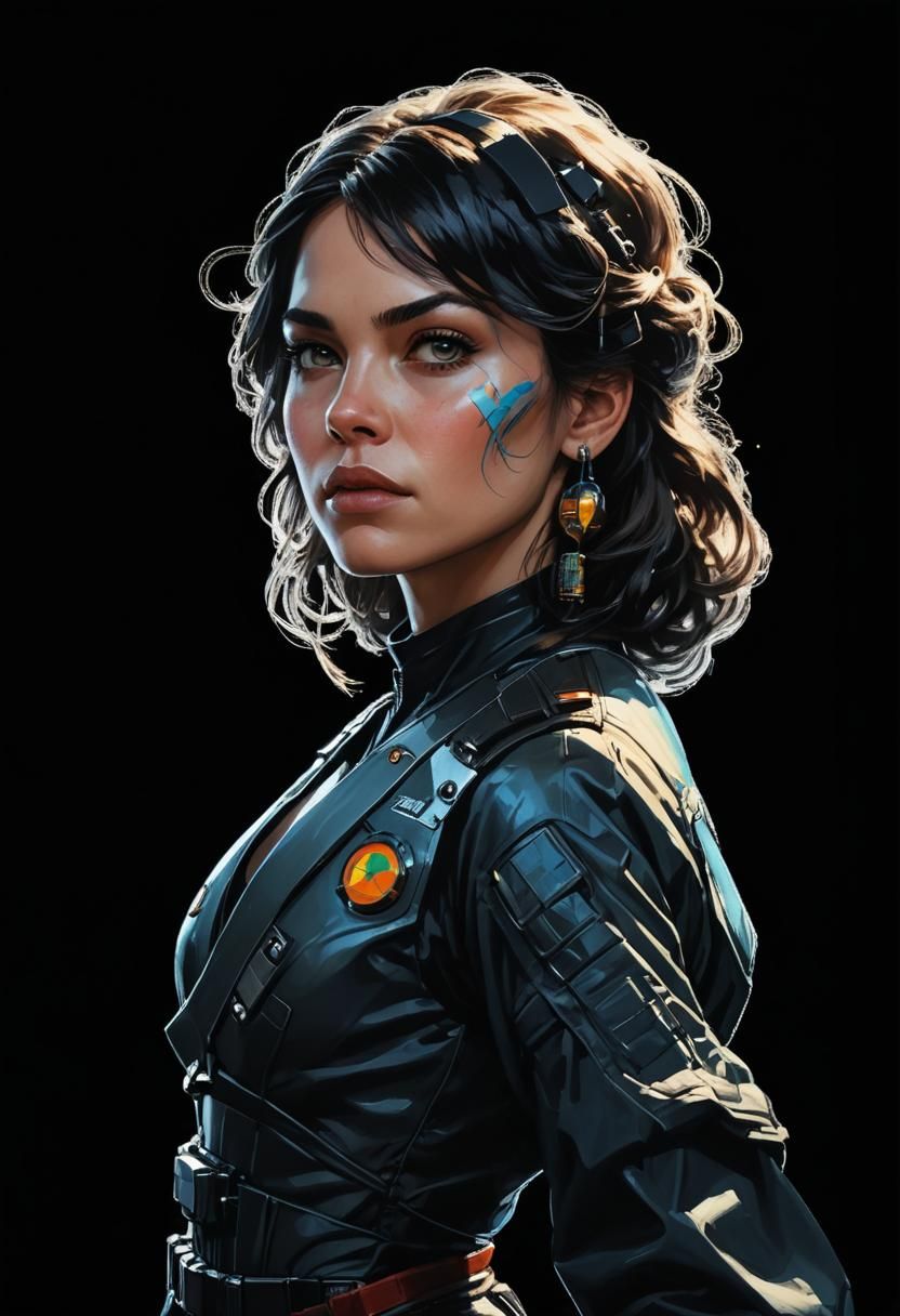 Sci-Fi Pilot in Photorealistic Illustration Style