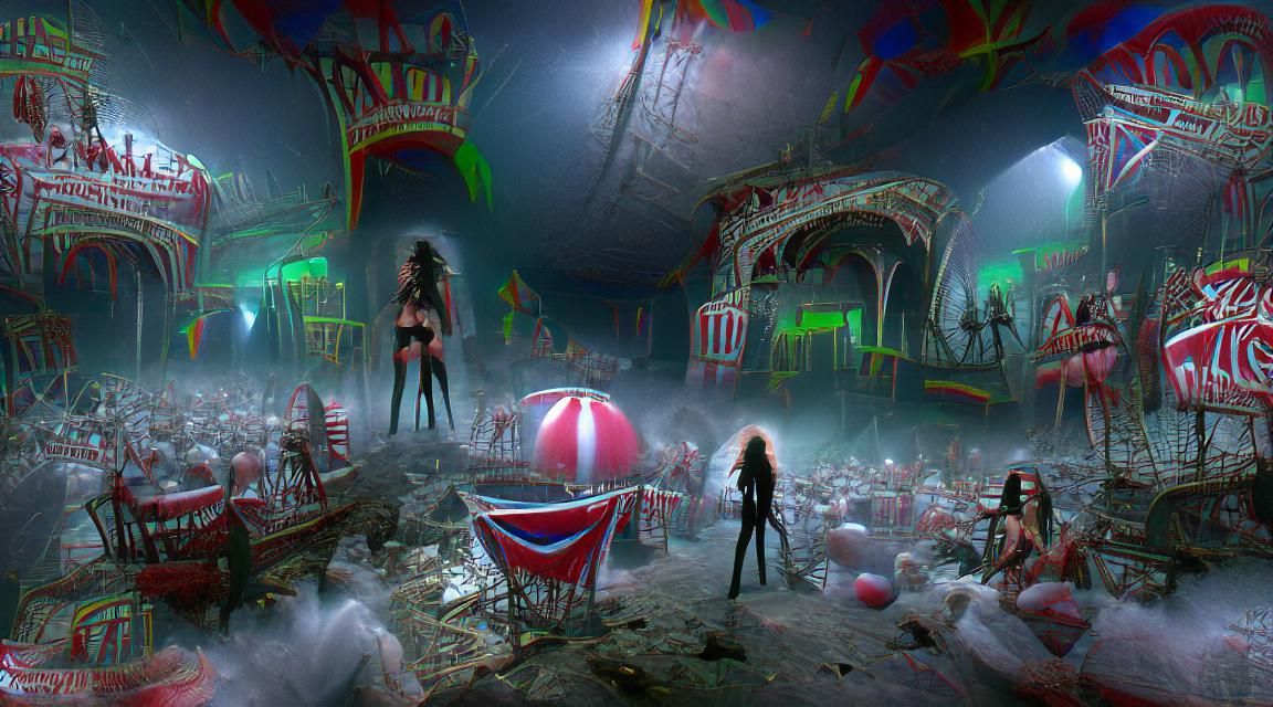 Abandoned Underworld Carnival in Rocky Horror Film Style