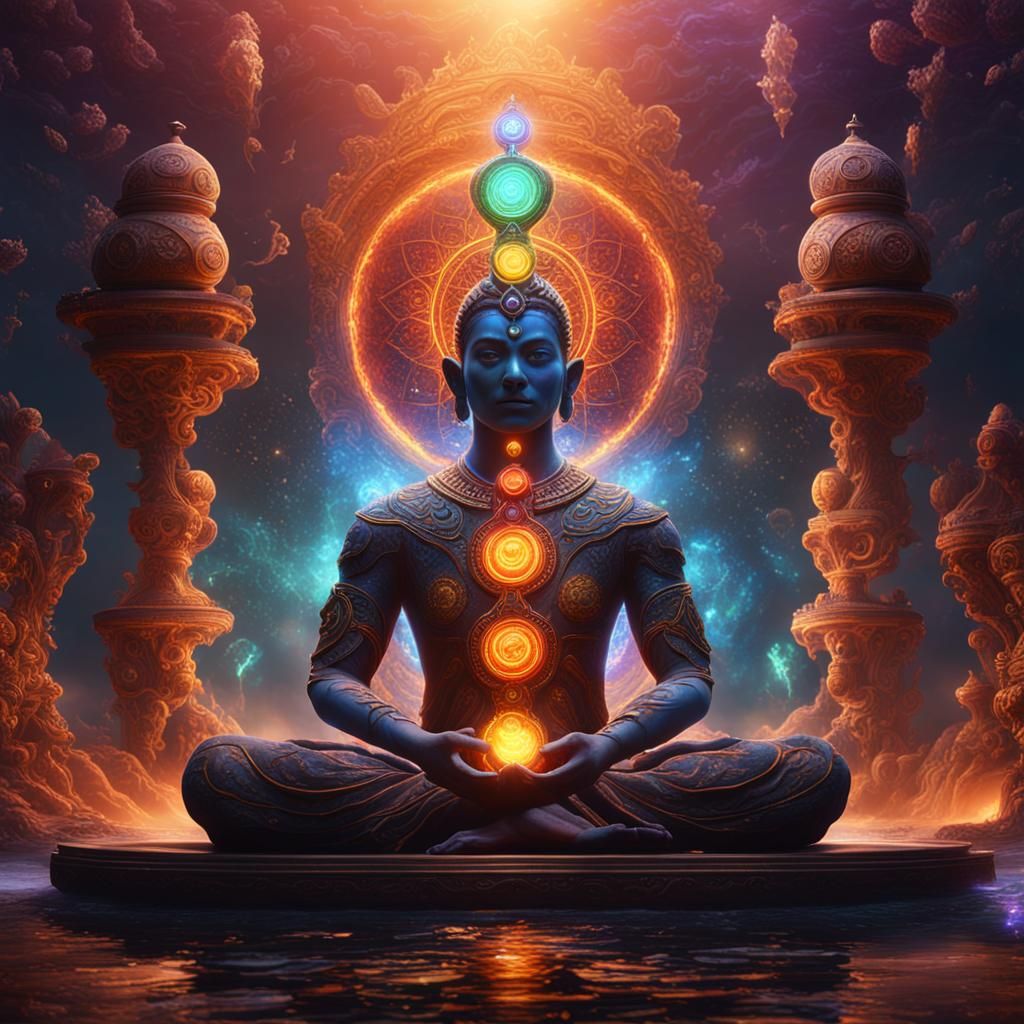 Luminous Chakras: Detailed Fantasy Concept Art