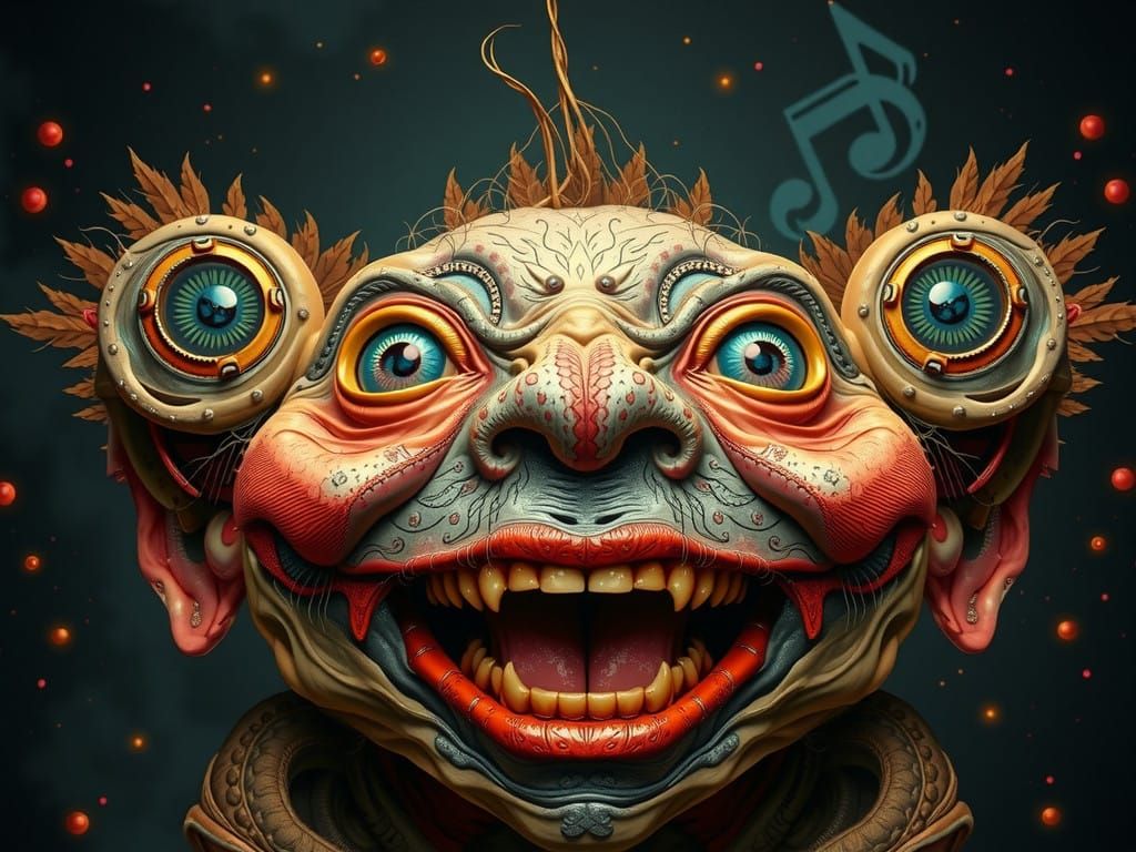 Cyberpunk Transhumanist Zombie in Ecstatic Street Performanc...