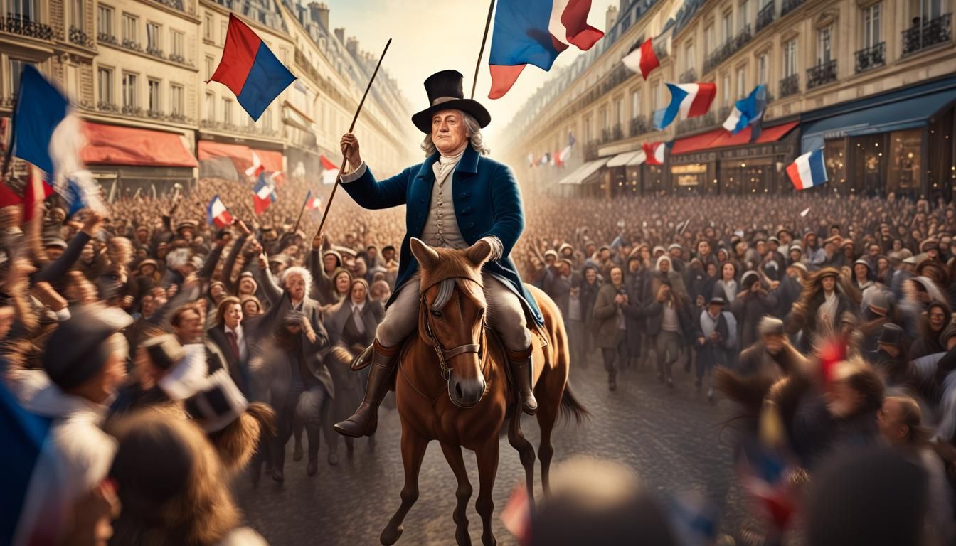 Benjamin Franklin Rides Through Paris, Photo Realistic