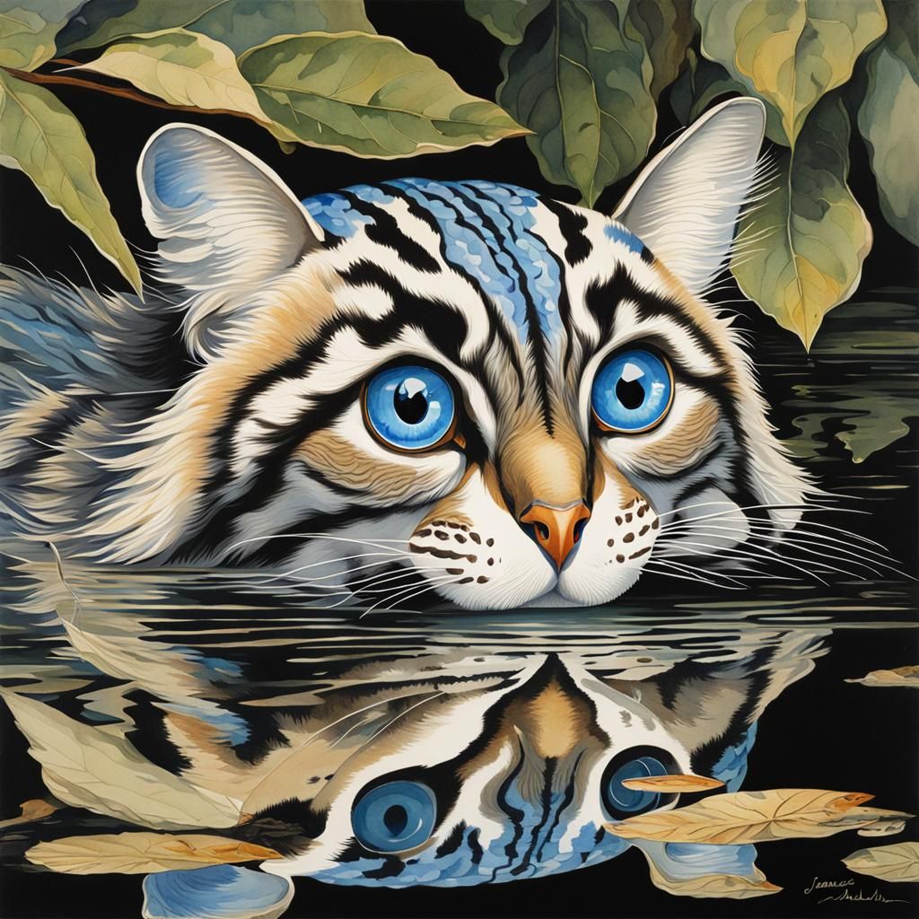 Detailed Blue Eyes Watercolor Painting