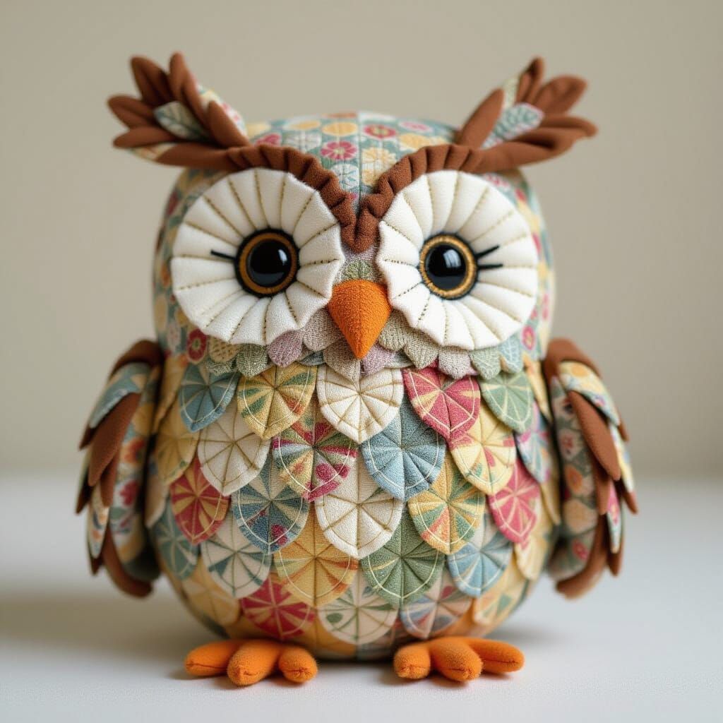 Adorable Fabric Owl Inspired by Children's Illustration