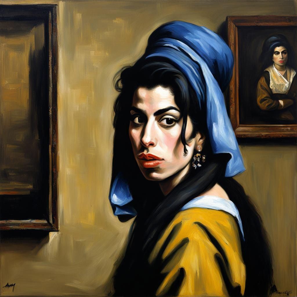 Amy Winehouse as a Vermeer Painting