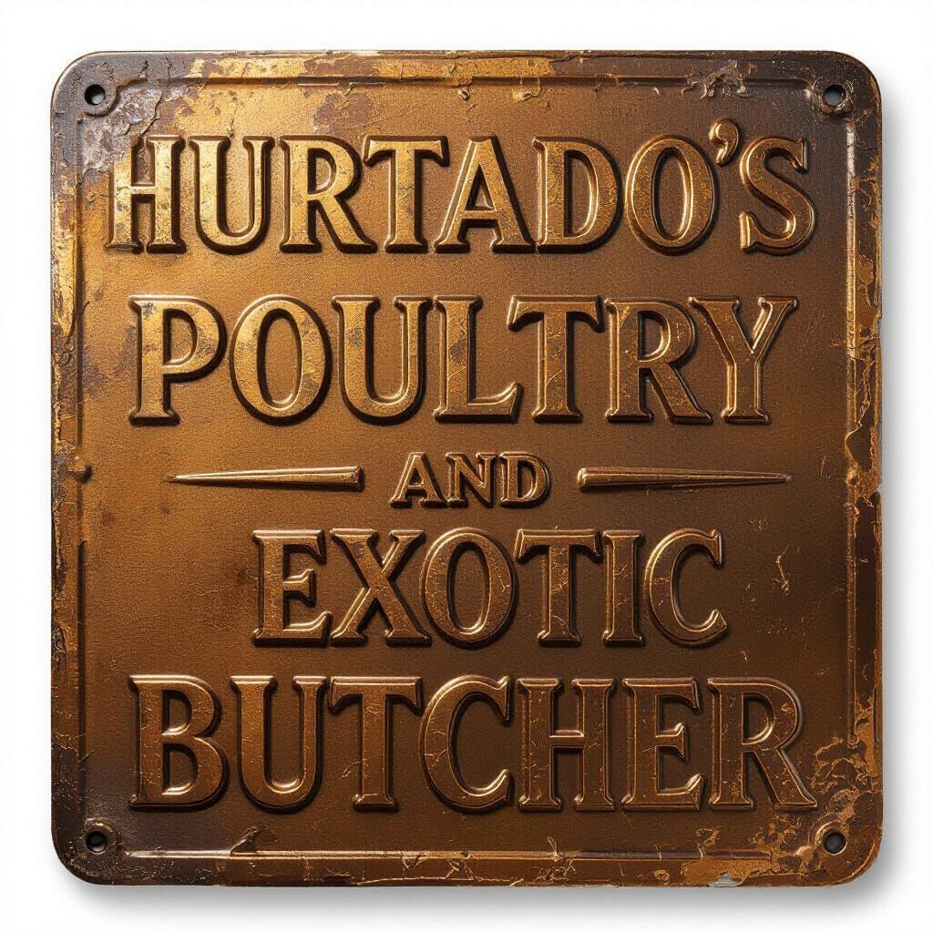 Vintage-Style Metal Sign for Exotic Butcher