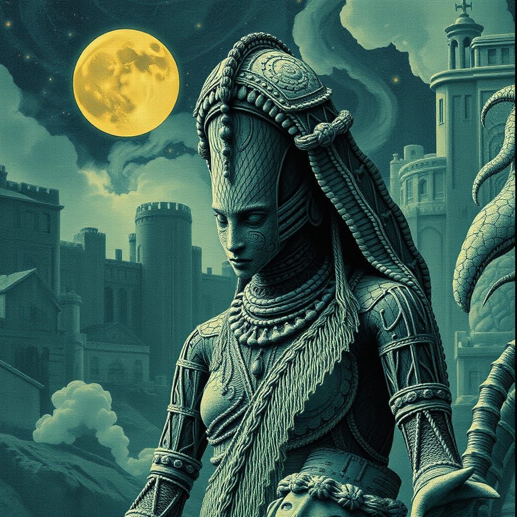 Jacquard Weave Ushabti Golem Inuk Otherworldly Environment