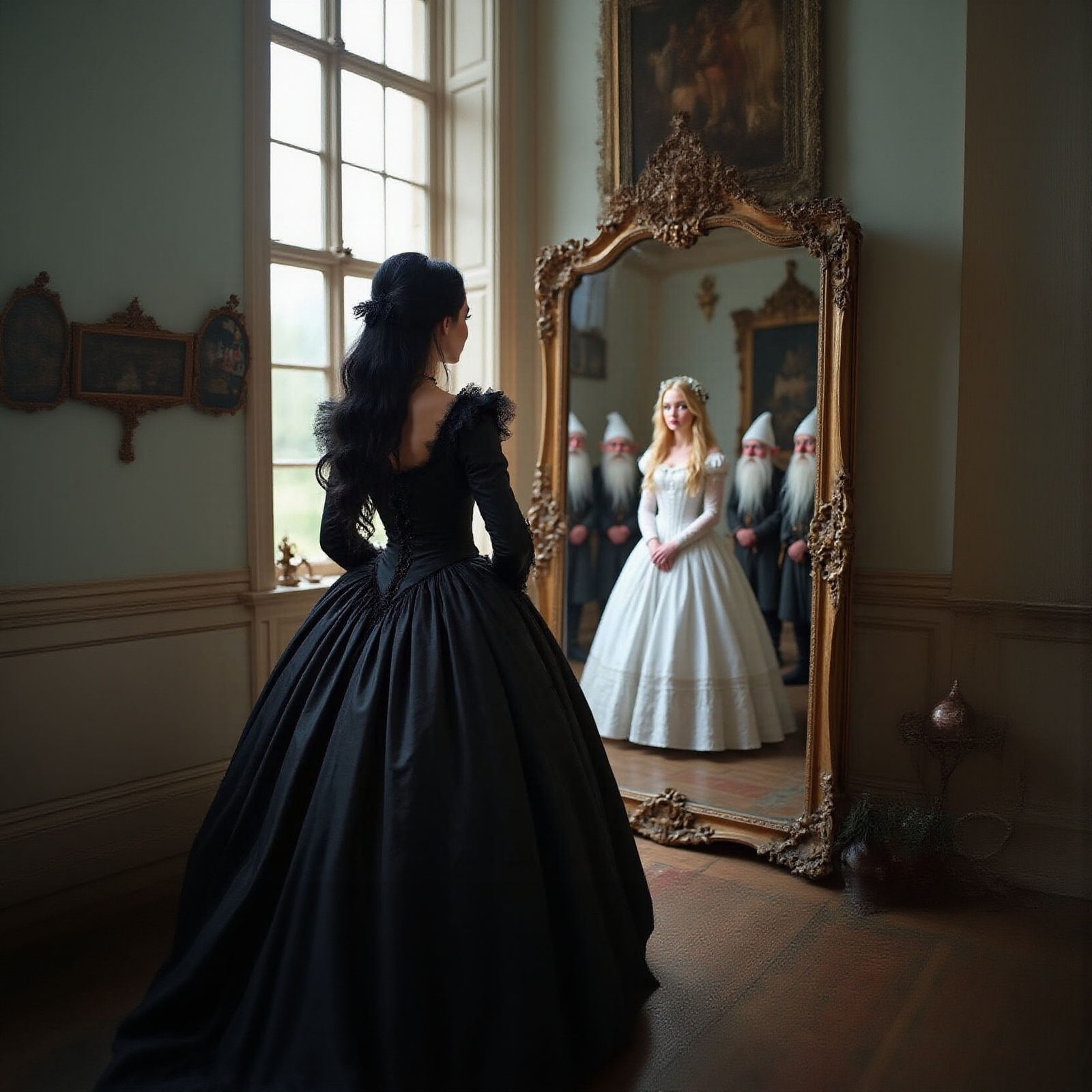 Snow White's Evil Queen in Baroque Style Anime Art