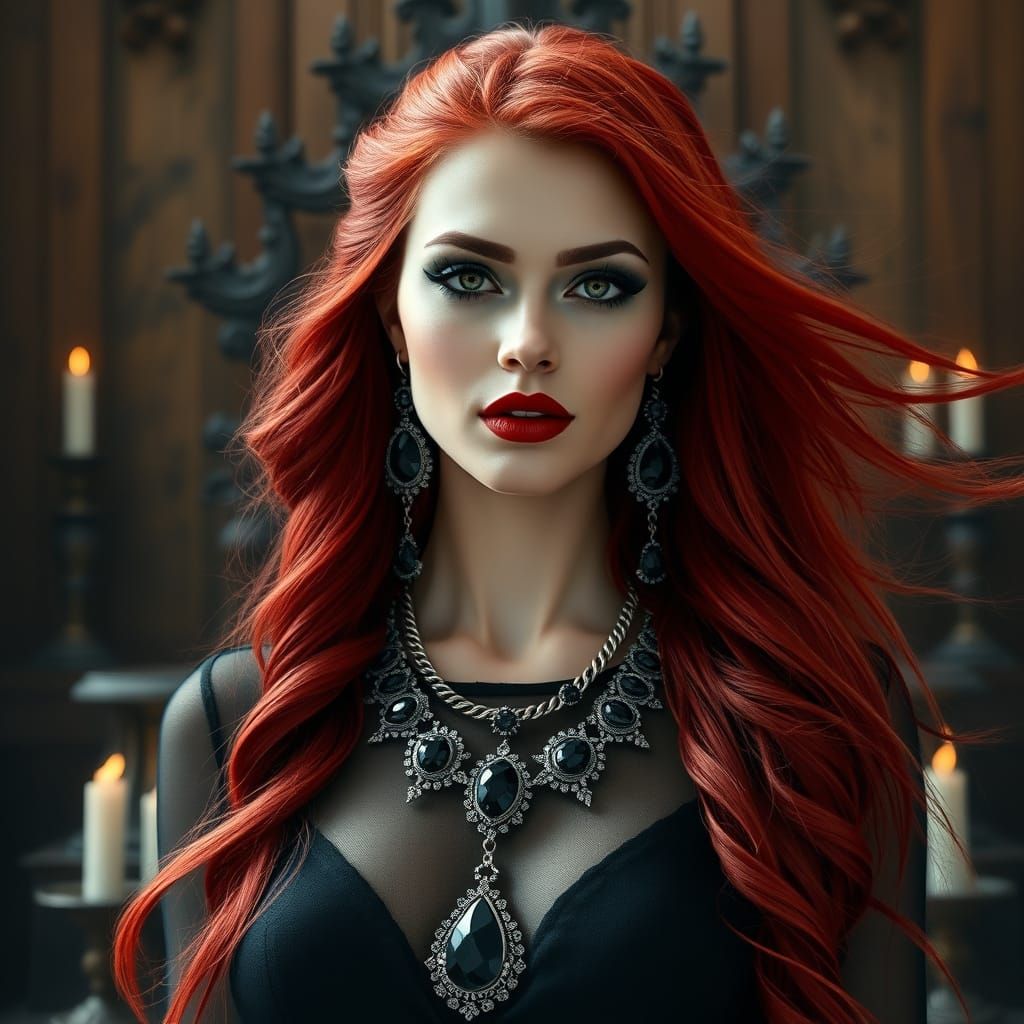 Goddess of Elegance in Gothic Splendor