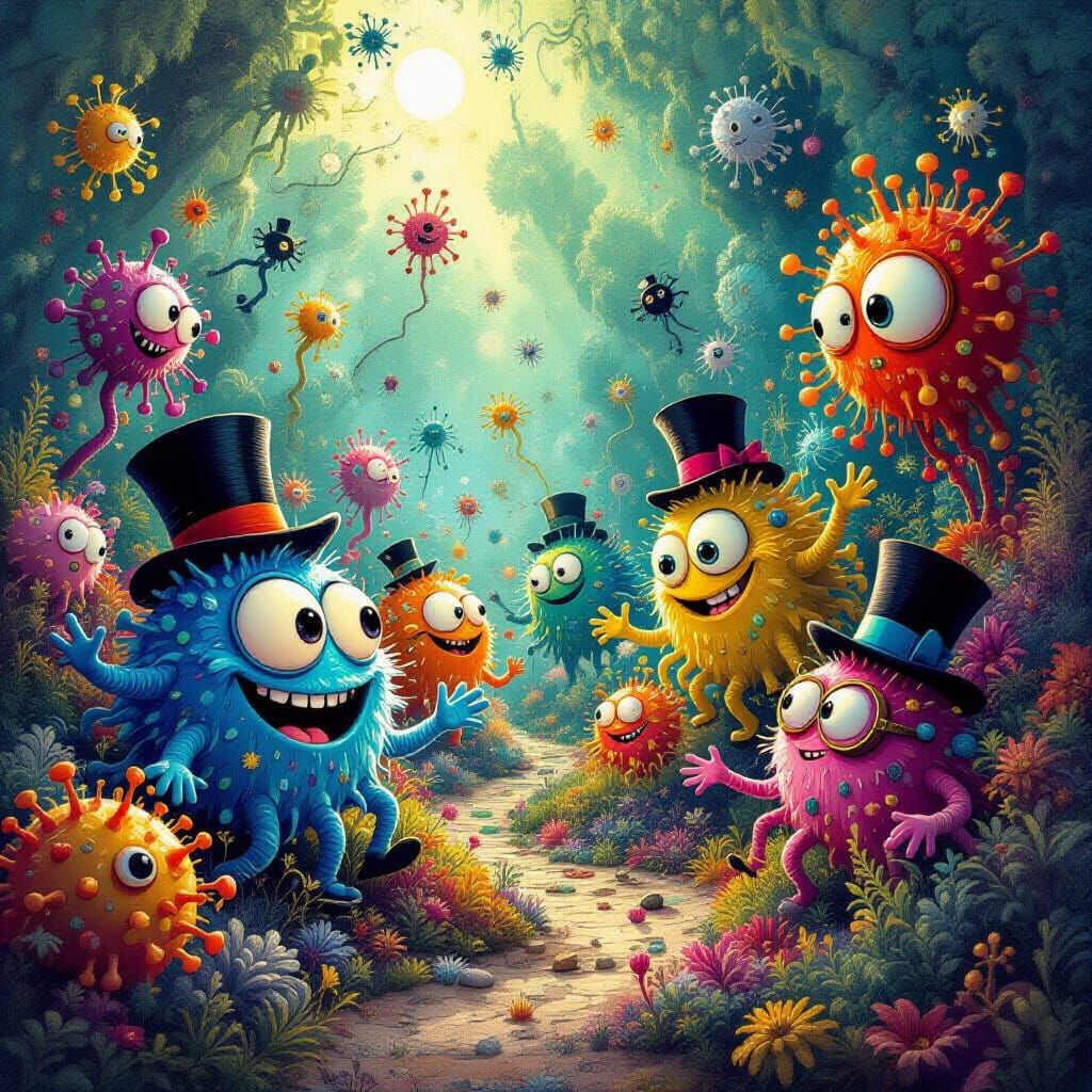 Microscopic World Party in Luminous Colors