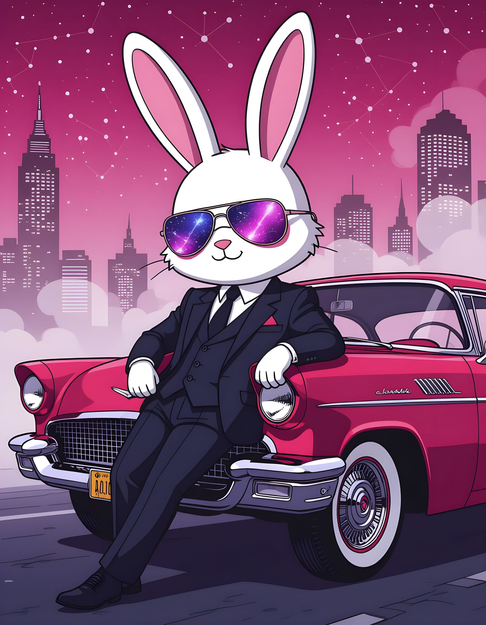Cosmic Rabbit in Neo Noir Style