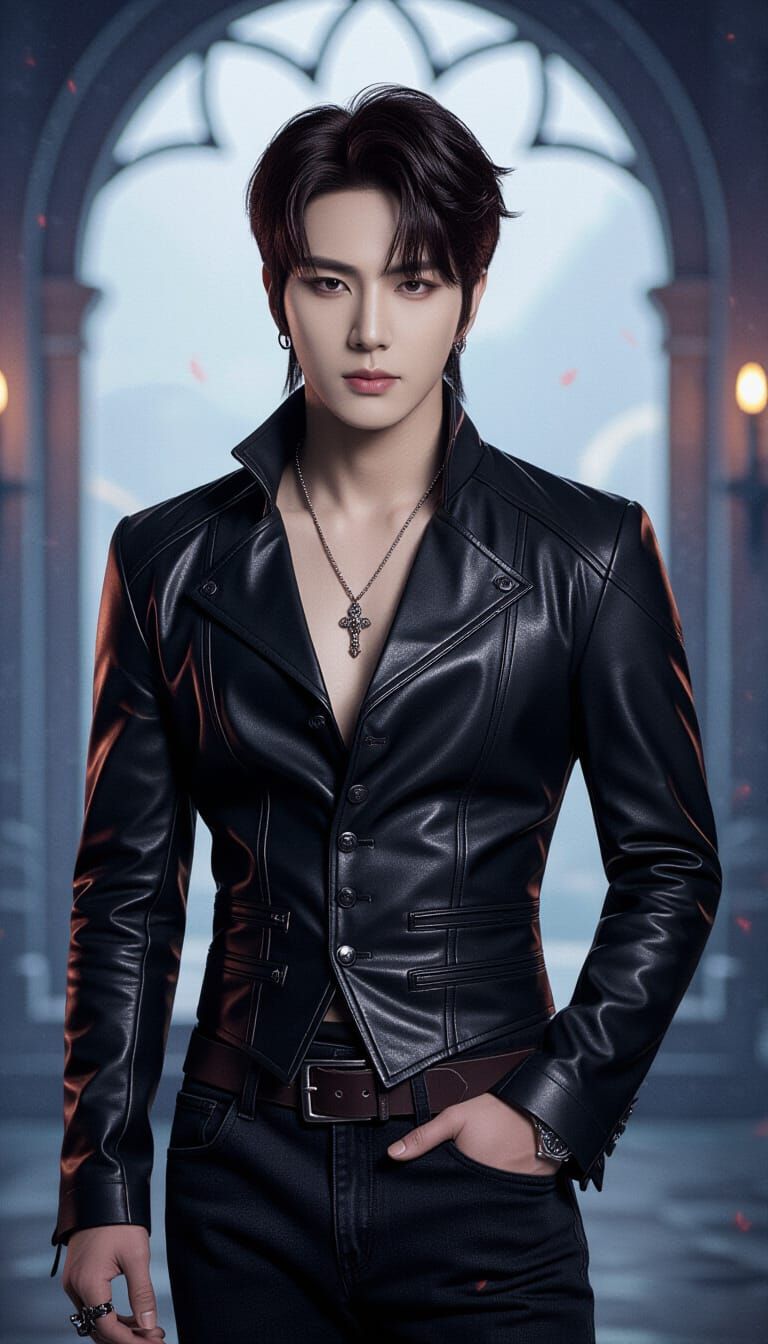 Dark Fantasy K-Pop Idol with Devilish Charm