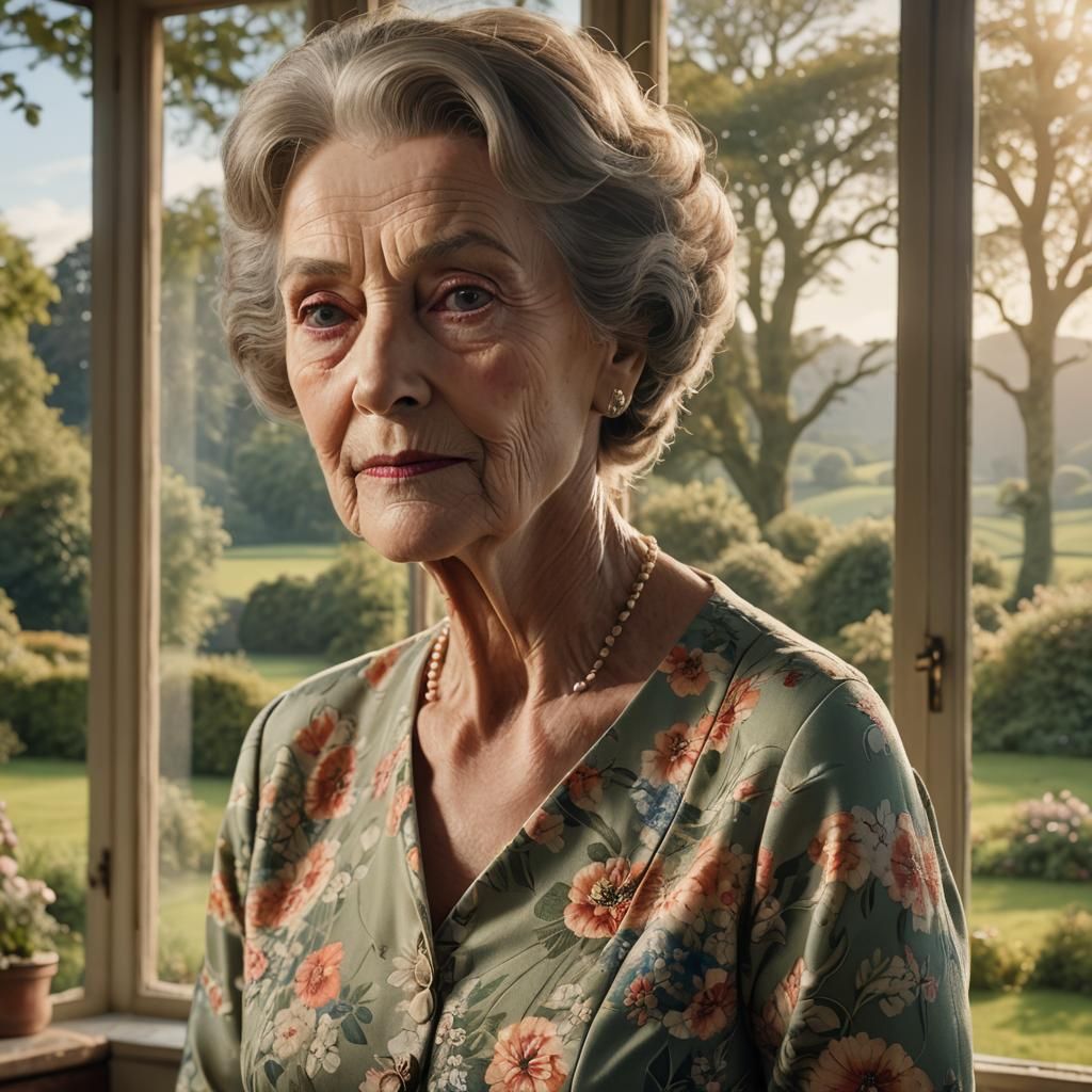 English Woman Portrait in Traditional Style