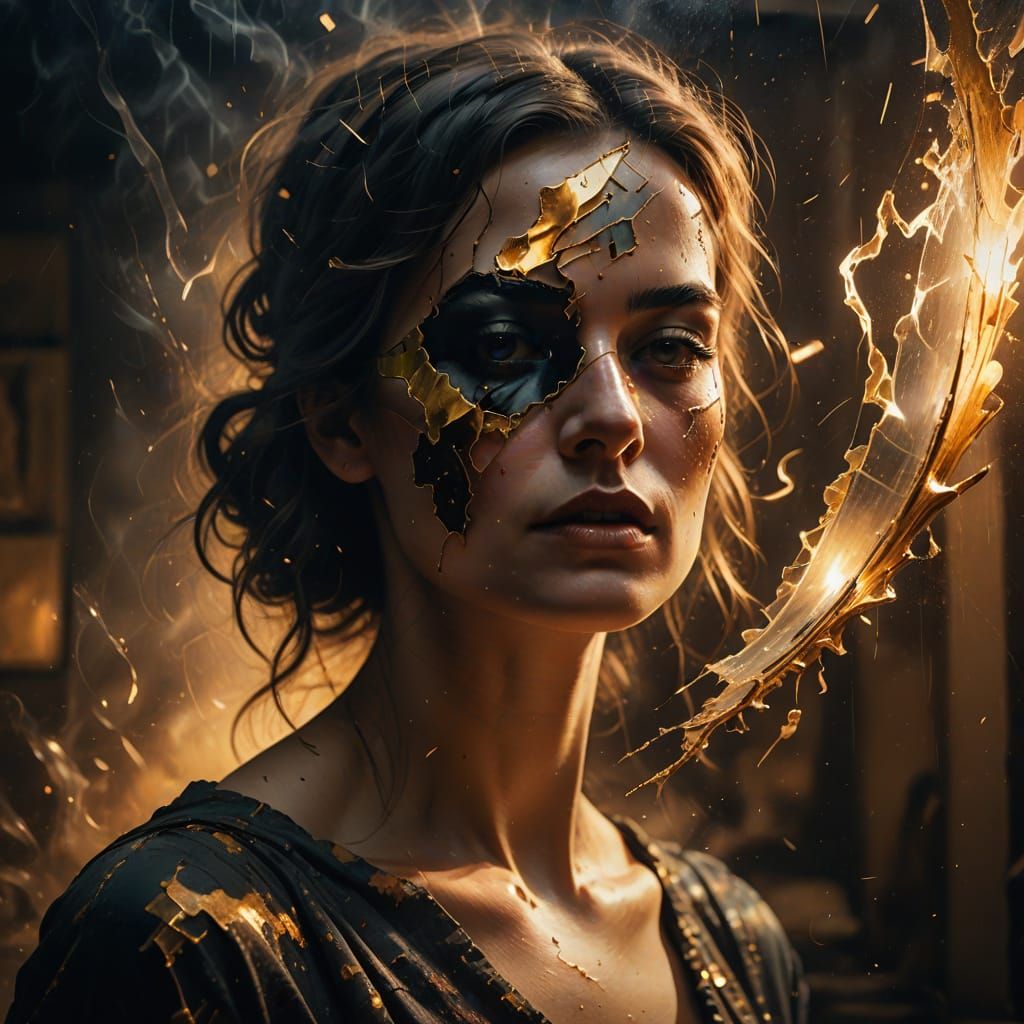 Mysterious Woman in a Smoke-Filled Room