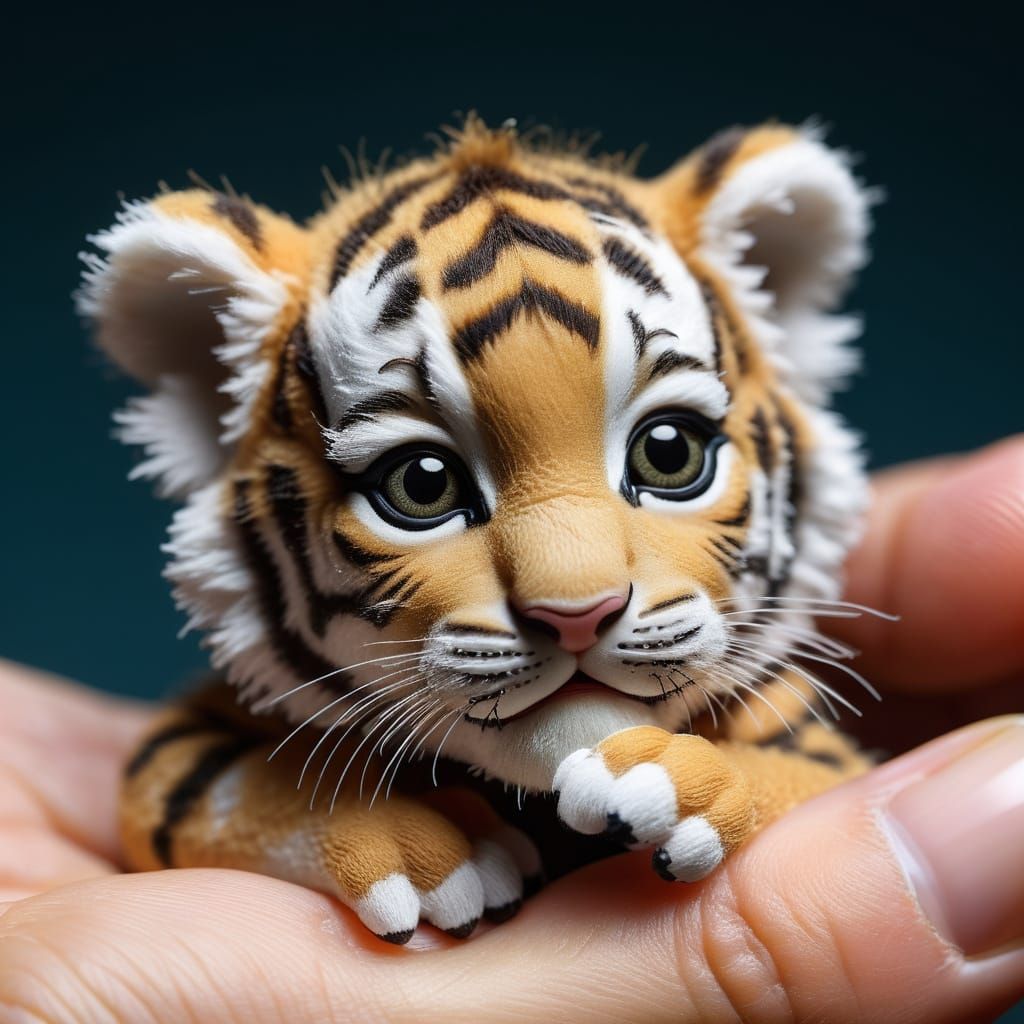 Exquisite Newborn Tiger Macro in Photorealistic Detail