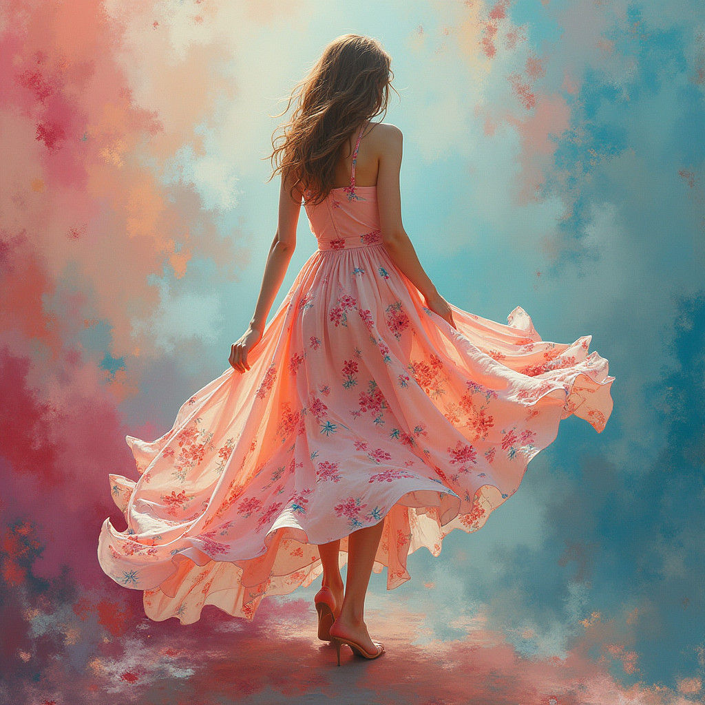 Ethereal Woman in Psychedelic Digital Art Style