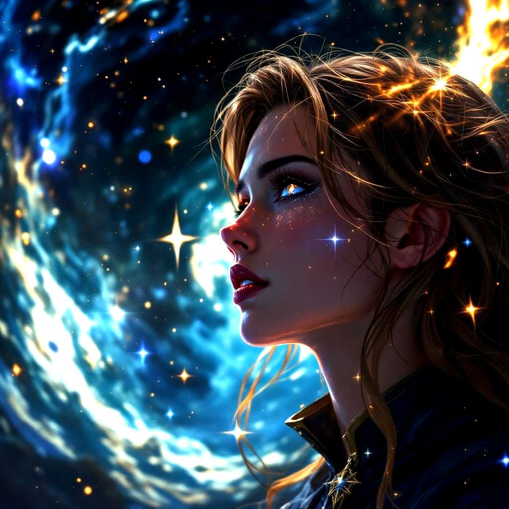 Anime Paladin Portrait with Luminous Eyes