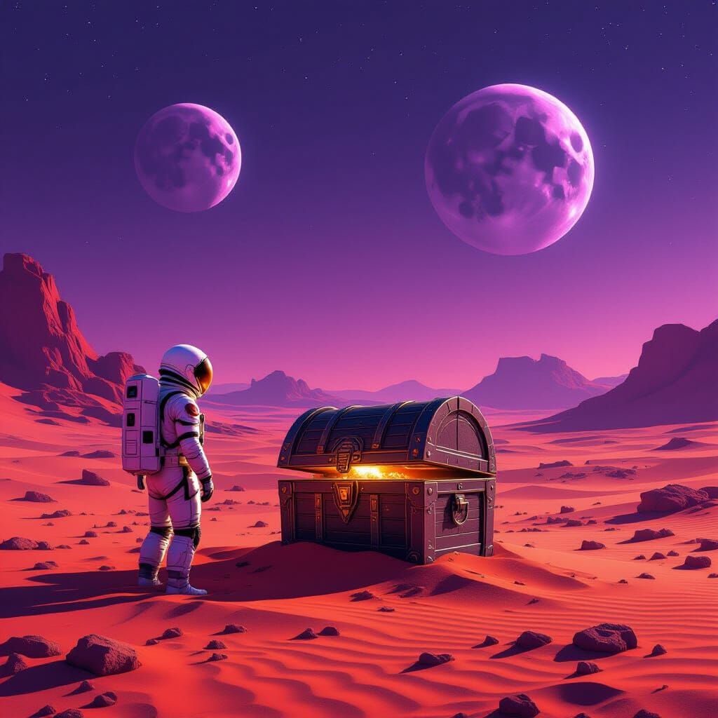 Astronaut Finds Alien Treasure Chest on Distant Planet