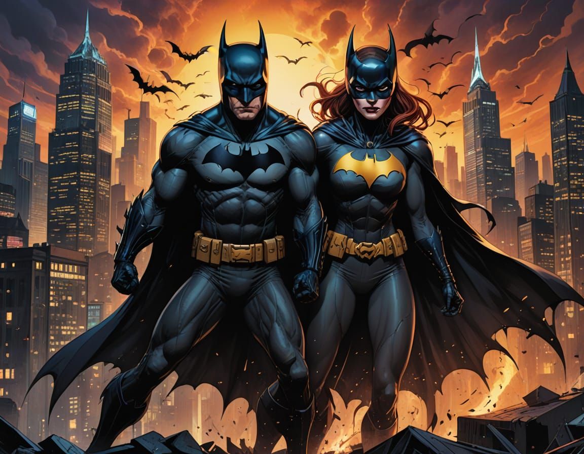 Dynamic Duo in Vibrant Fairytale Gotham