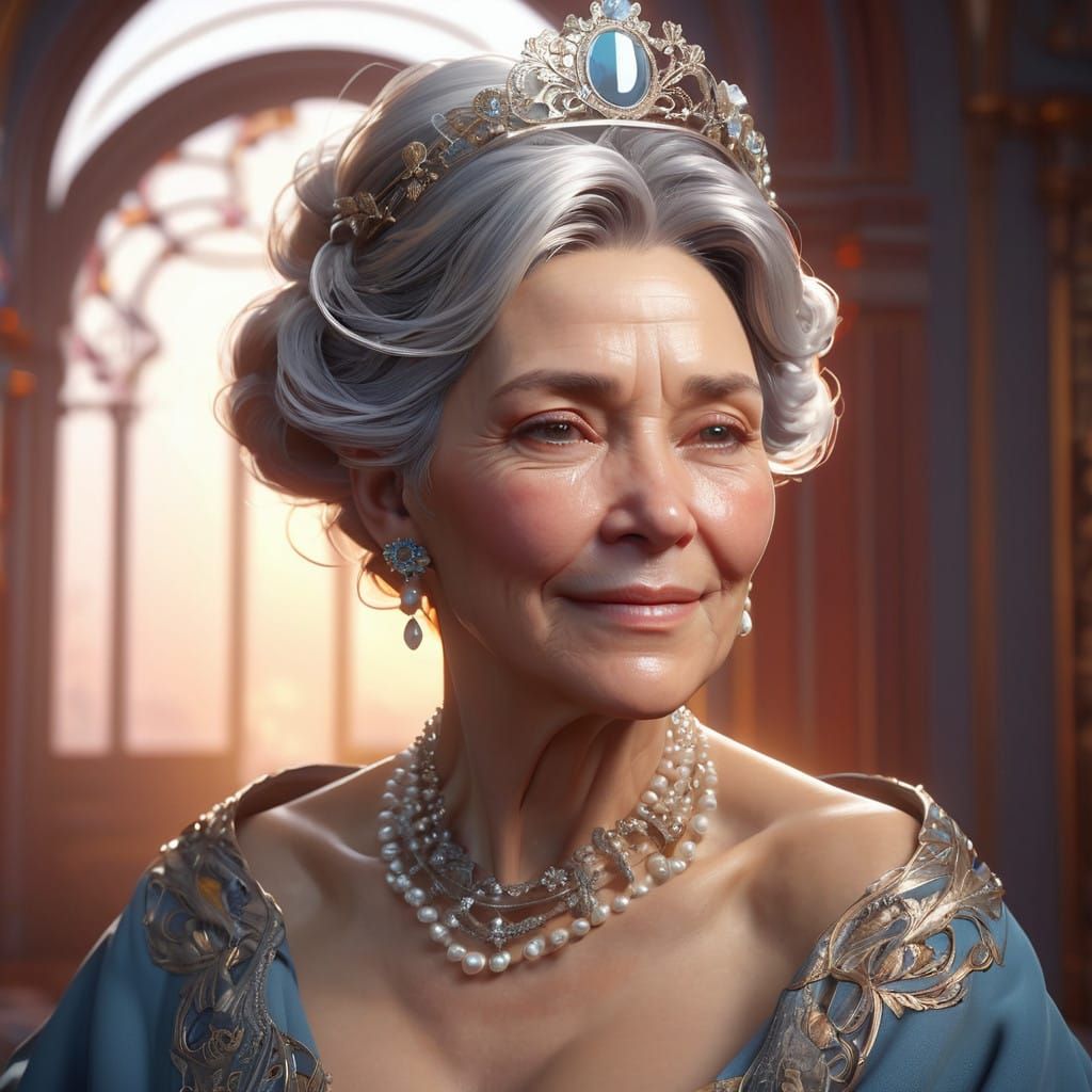 Refined Aristocrat Lady in Lavish Attire