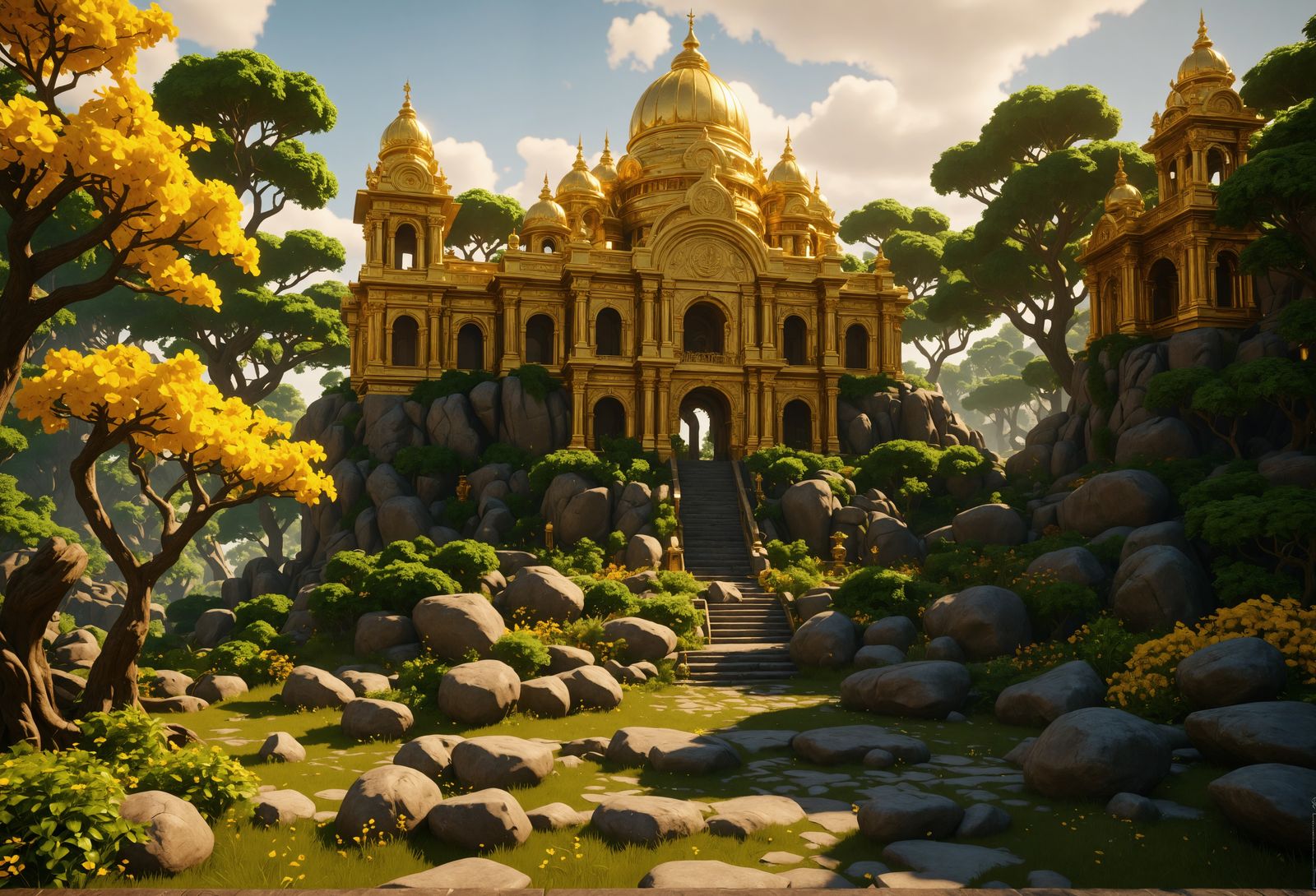 Holy Divine Palace of Life in 3D Cinematic Style