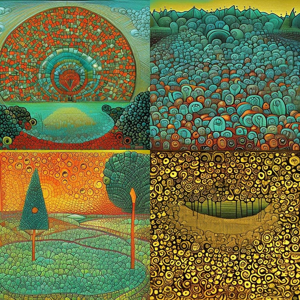 Surreal Landscape in Pen and Ink Style