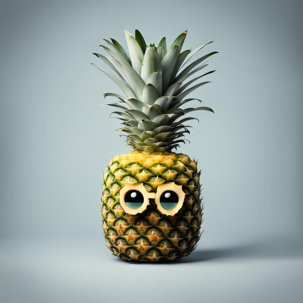 Apple with a Pineapple Head: AI Creation