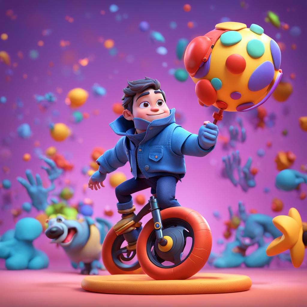 Stylized Action Figure as 3D Digital Art