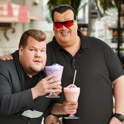 James Corden and Steven Seagal Share Milkshakes