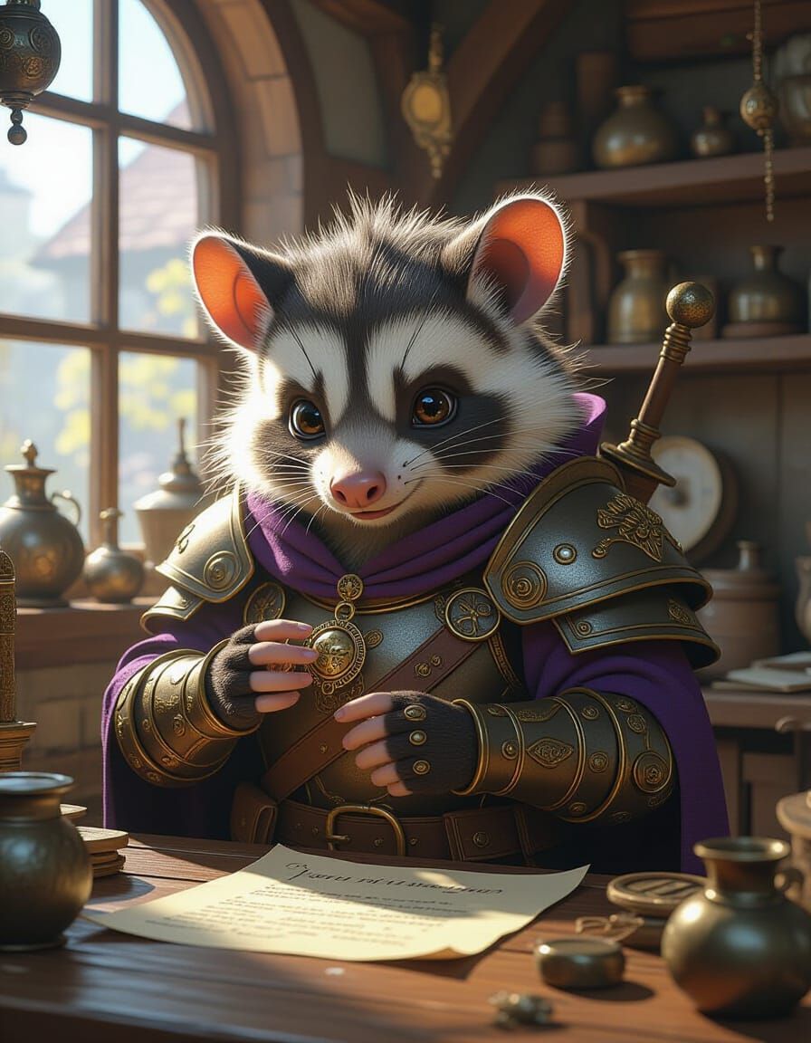 Armored Opossum Collector in Fantasy Workshop