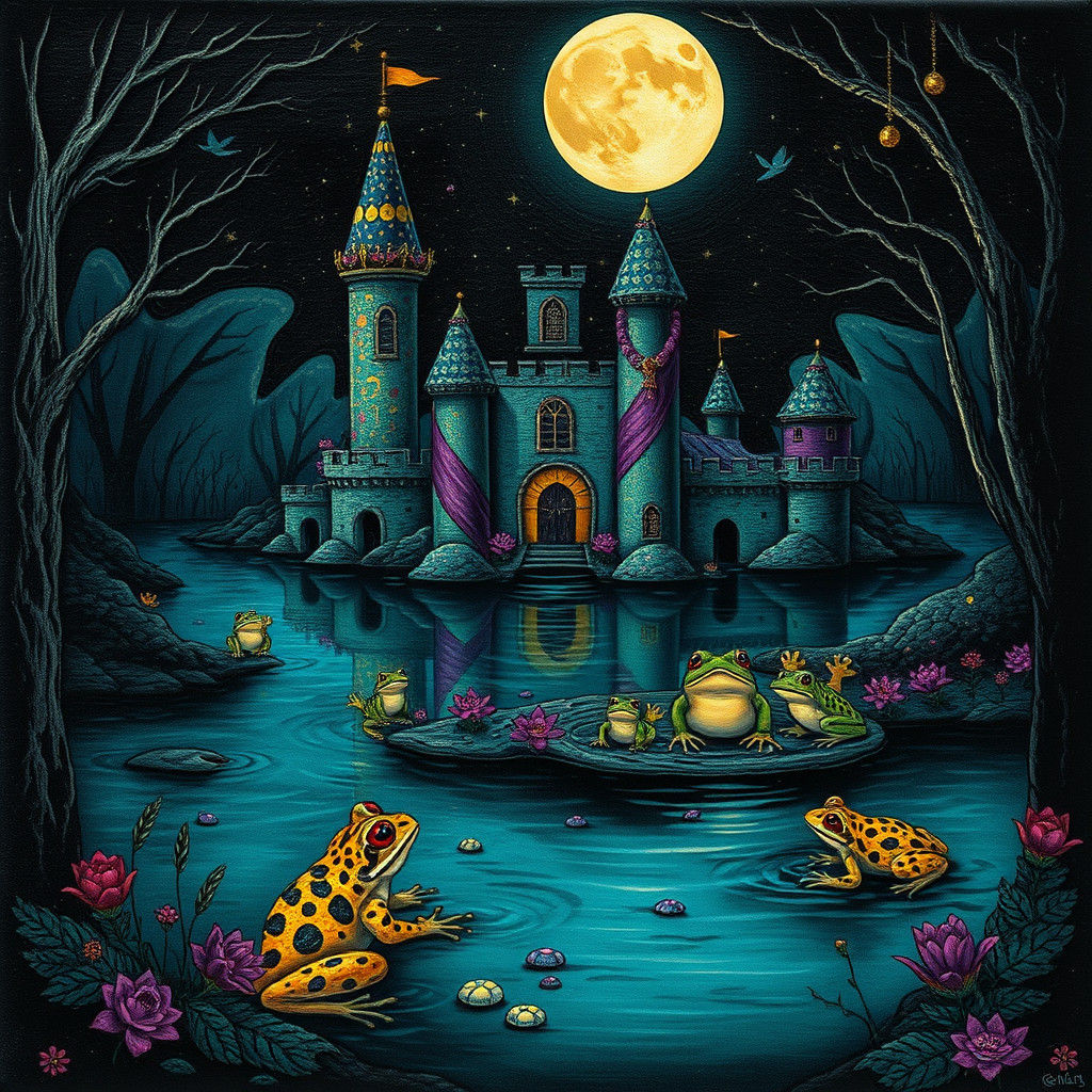 Enchanted Frog Celebration Inspired by Burton and Miyazaki