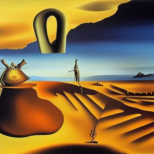 Surrealist Melting Dreamscape as Oil Painting