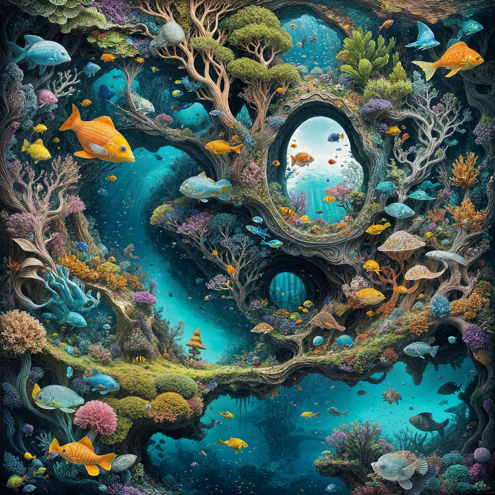 Surreal Underwater World: A Whimsical Fantasy