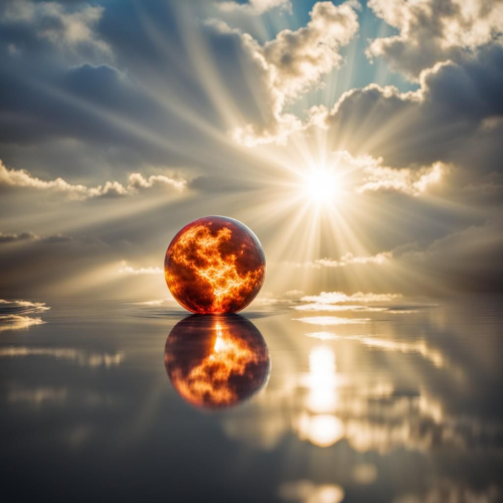 Fire and Water Spheres Collide in Divine Light