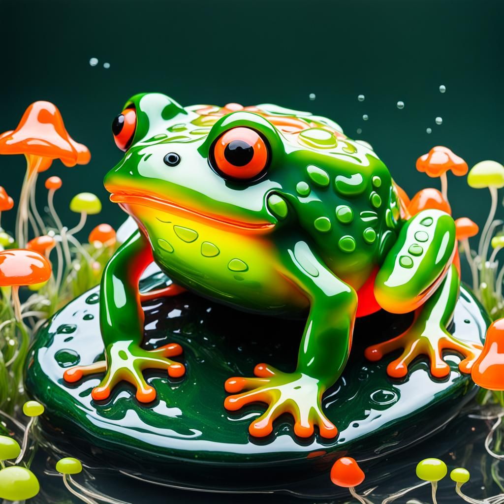 Wobbly Jelly Frog Sculpture