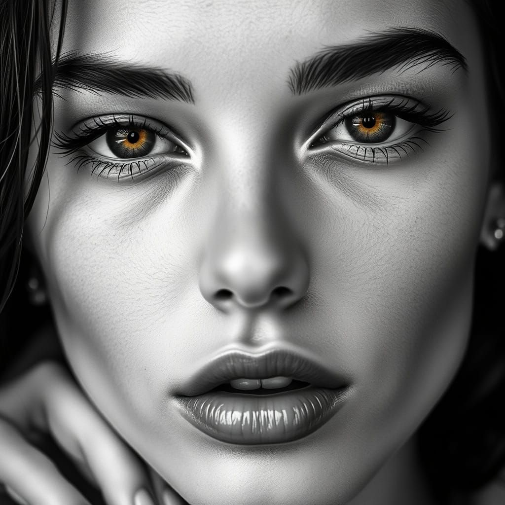 Luxurious High-Fashion Portrait in Black and White