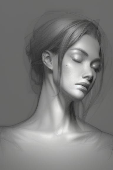 Eldritch Pencil Sketch of a Beautiful Woman