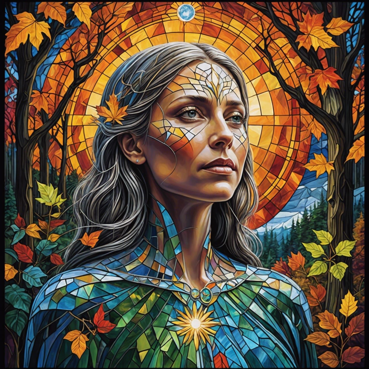 Ethereal Feminine Figure with Shattered Aura