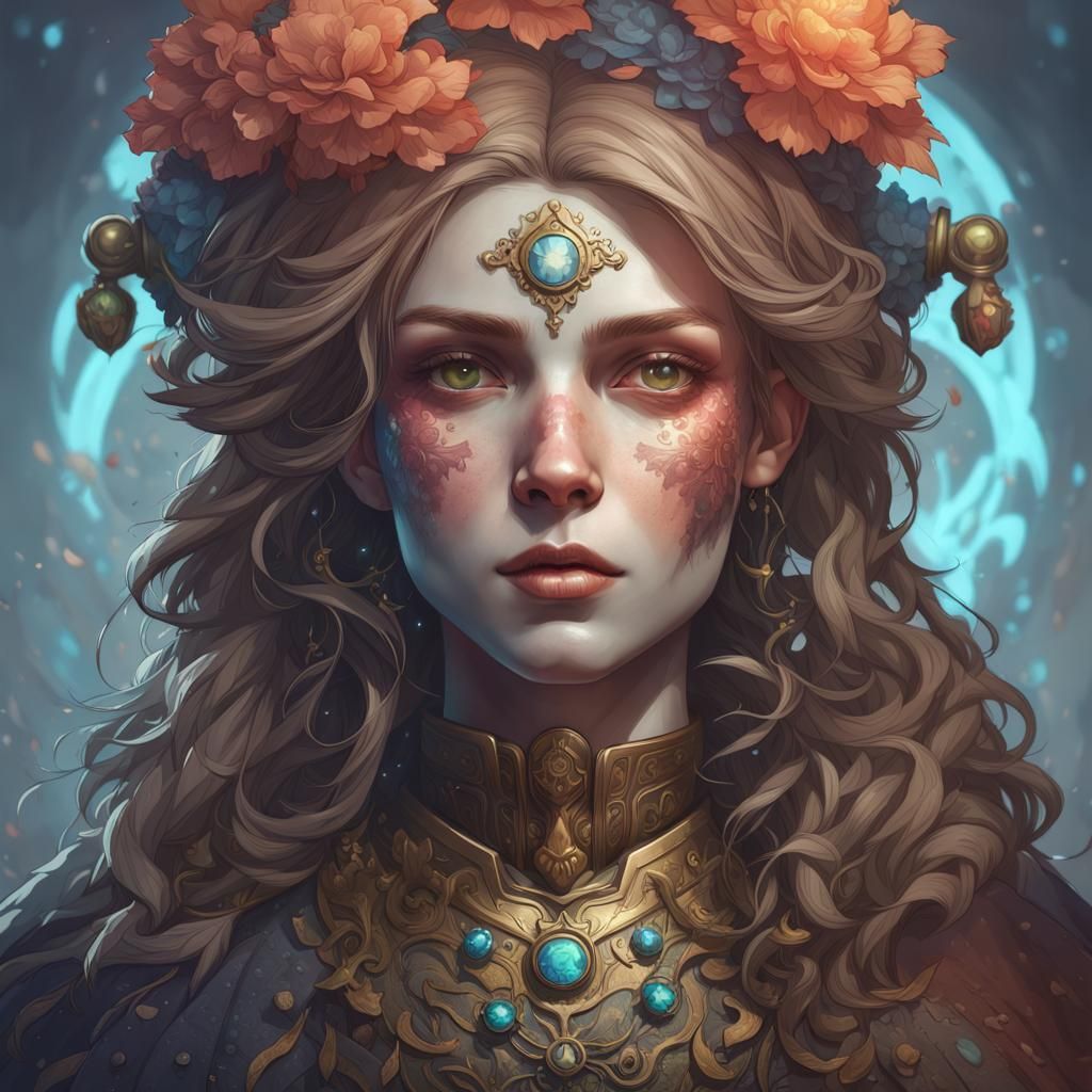 Detailed Pet Portrait in Art Nouveau Style