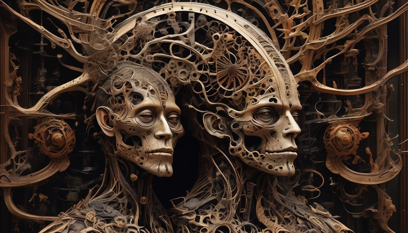 TRIBUTE TO ERNST FUCHS AND GIGER IN ART NOUVEAU STYLE
