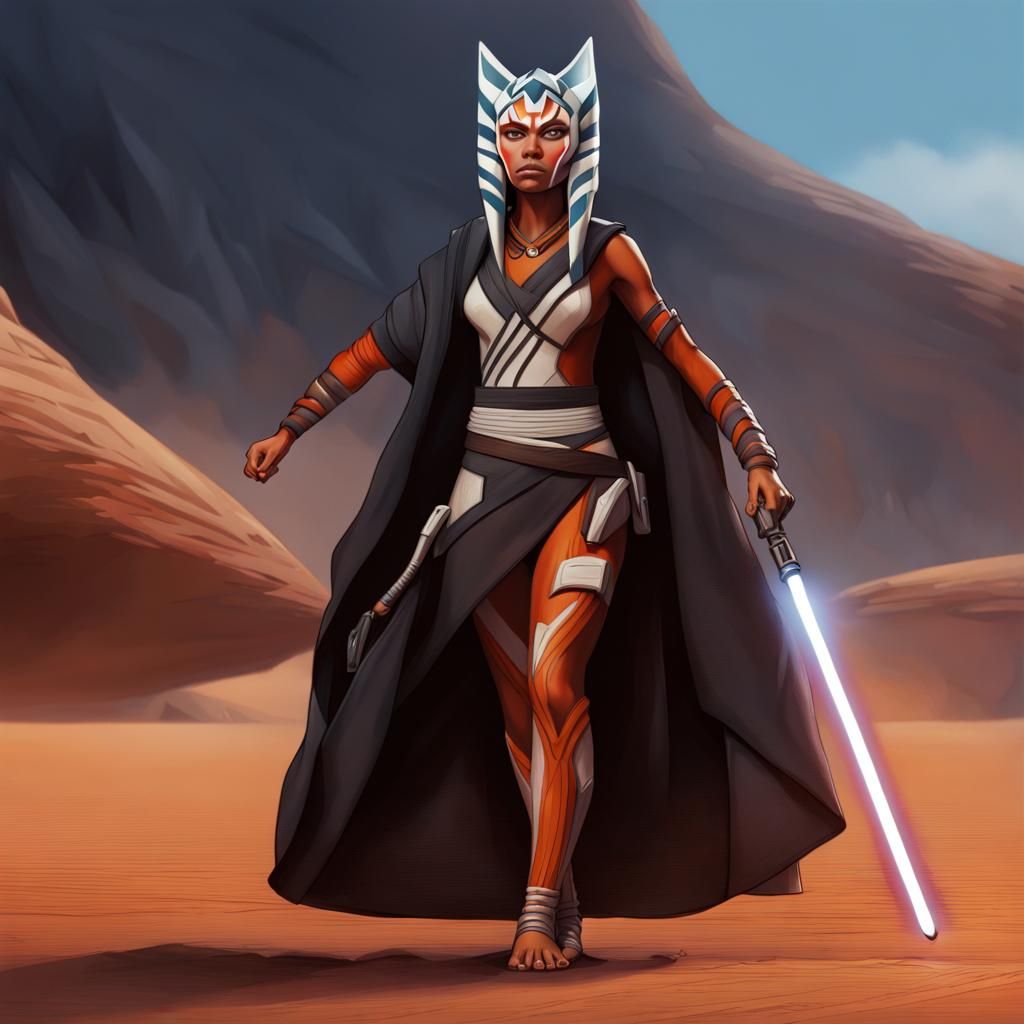 Detailed Ahsoka Tano Portrait as Splash Art