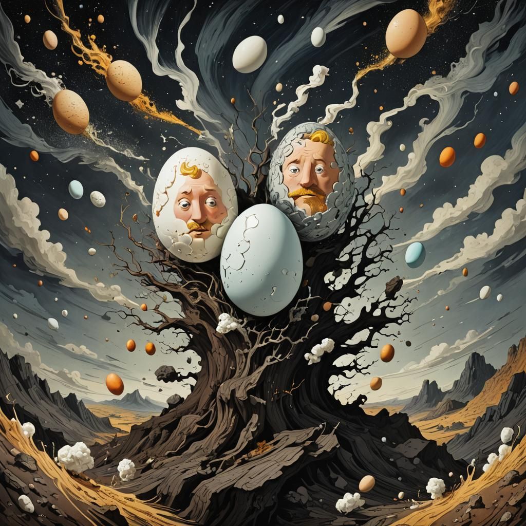 Surreal Egg in Wind, Leonora Carrington Style