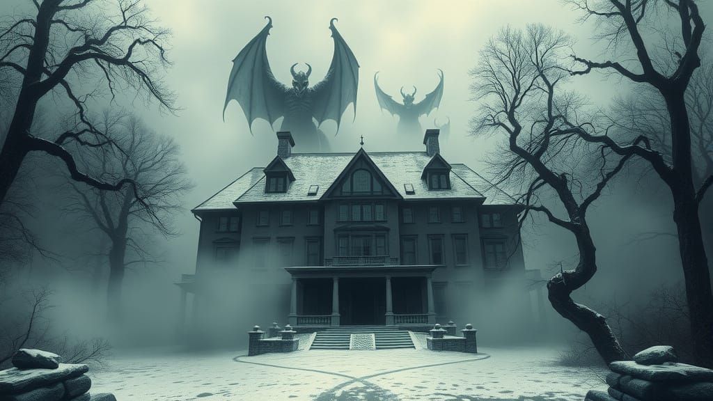 Ominous Manor Haunted by Demons: Action Painting