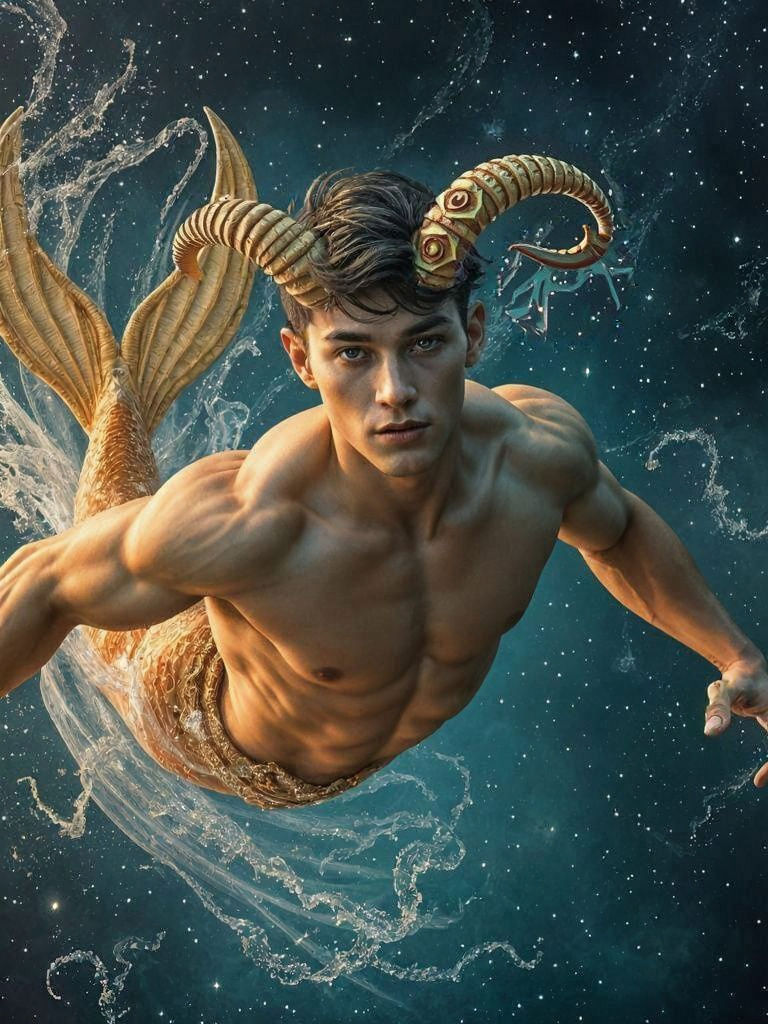 Epic Capricorn Hero Soars Through the Stars in Stunning Digi...