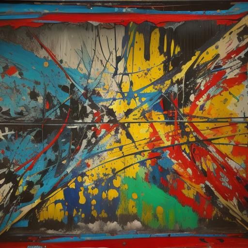 Blue Poles: A Photorealistic Jackson Pollock Interpretation