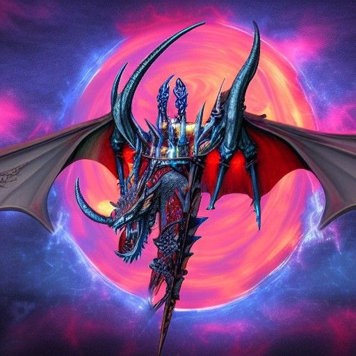 Devil Dragon Sword in Astral Cosmic Illustration